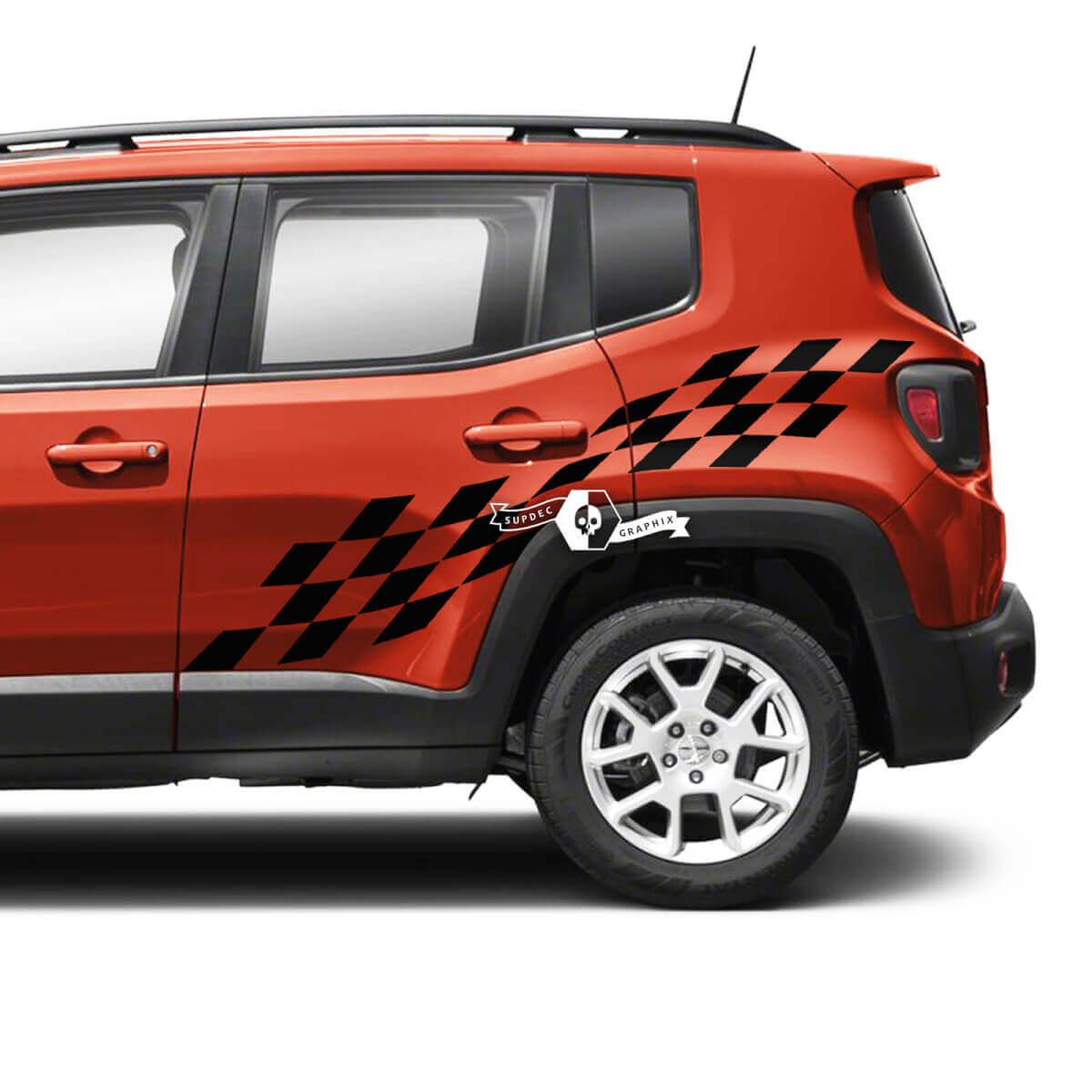 Checkered Flag Fender Side Doors Vinyl Decals Sticker for Jeep Renegade