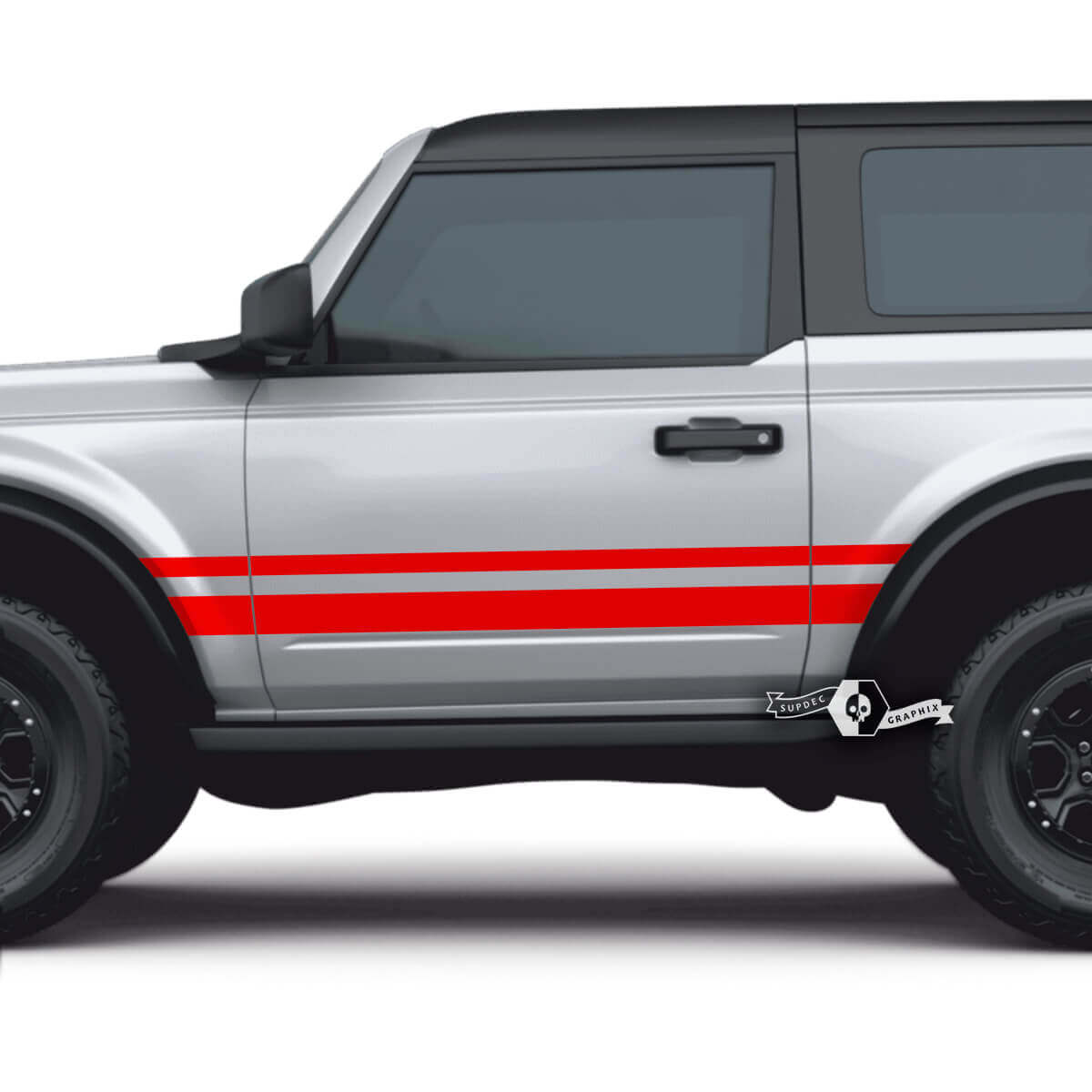 Wide Side Door Stripes Decals for Ford Bronco