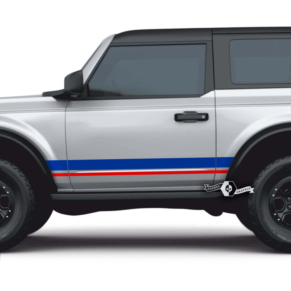 Side Door Stripes Decals 2 for Ford Bronco
