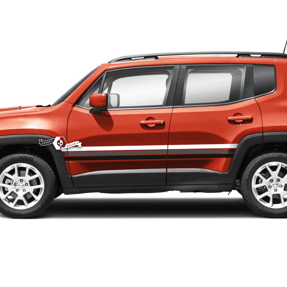Stripe Doors Side Vinyl Decal Sticker 3 Colors for Jeep Renegade