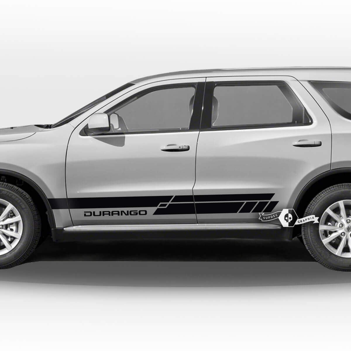 Pair Side Doors Rocker Panel Trim Spilt Stripes Decal Vinyl Stickers for Dodge Durango