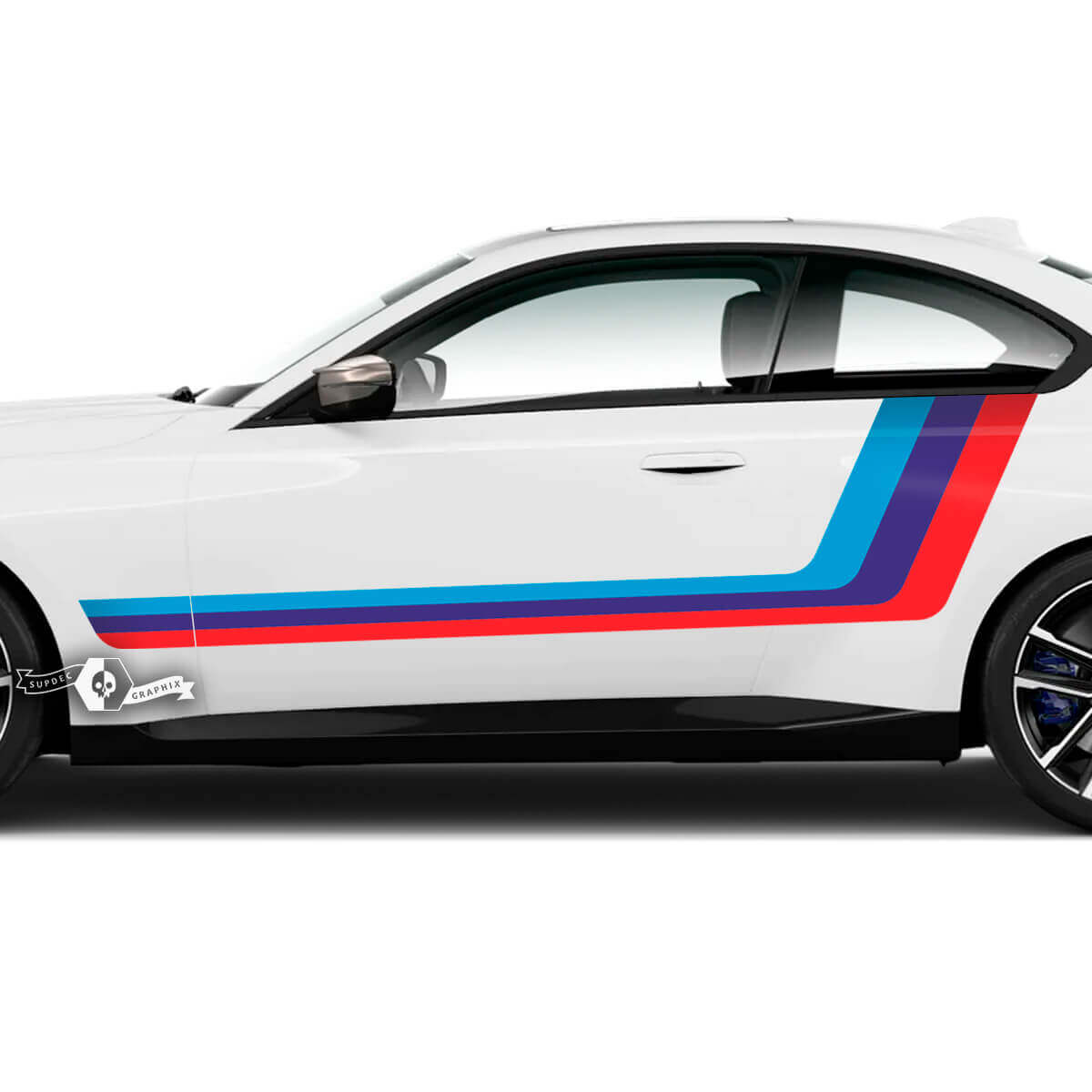 Pair BMW M2 M240 G42 F22 F87 M Performance Doors Rear Fender Stripe M Vinyl Decal Sticker M Colors