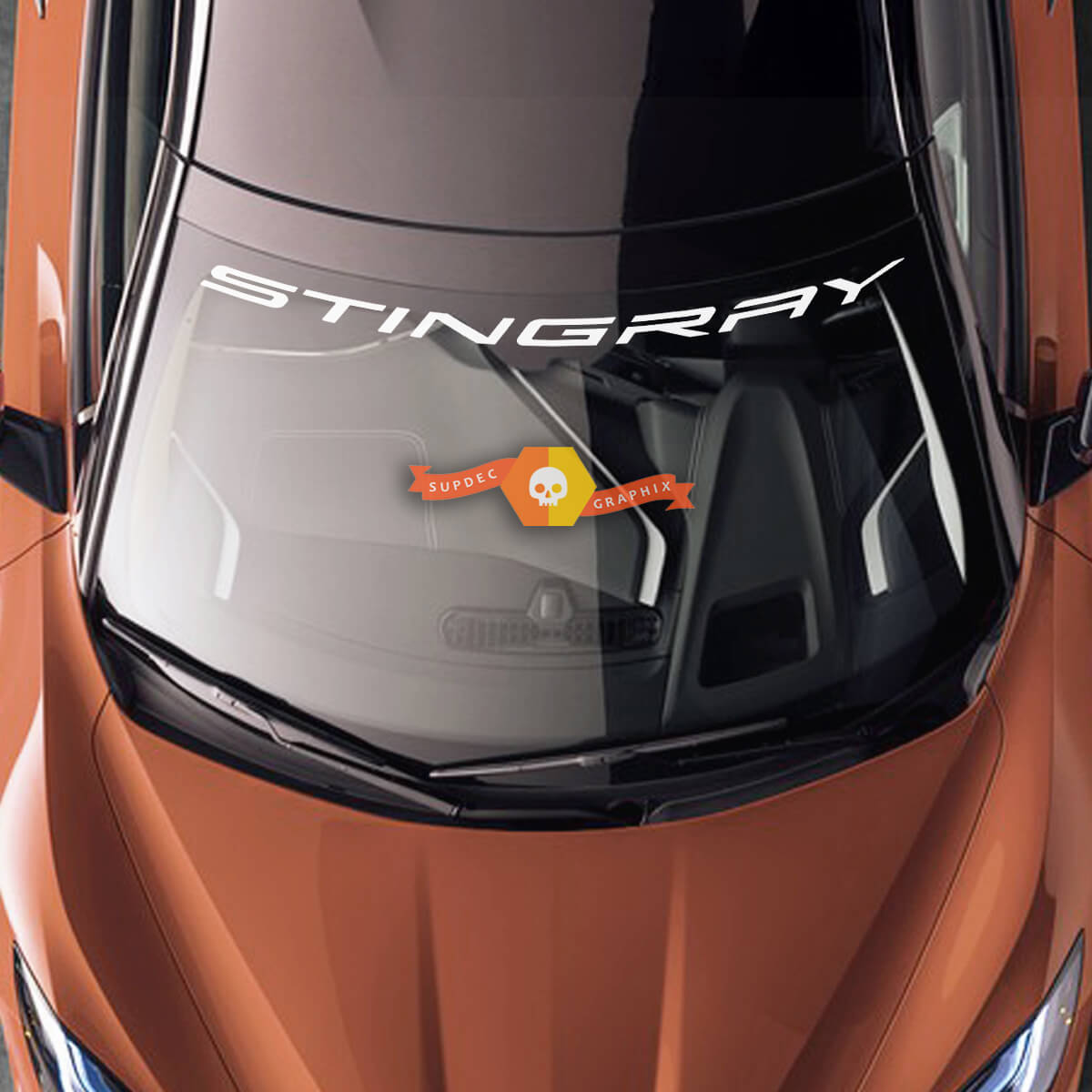Windshield Stingray Chevrolet C8 Corvette Stingray Z06 C8R Vinyl Stripes Stickers Decals