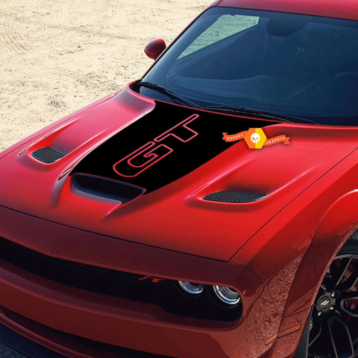 Hood 1320 Bee Logo Vinyl Decal Sticker Hood Graphics for Dodge Challenger