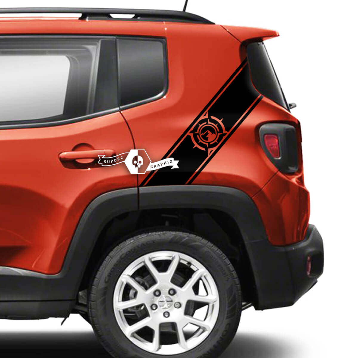 Mountains Compass Side Graphic Vinyl Decal Sticker Stripe for Jeep Renegade Rear Fender