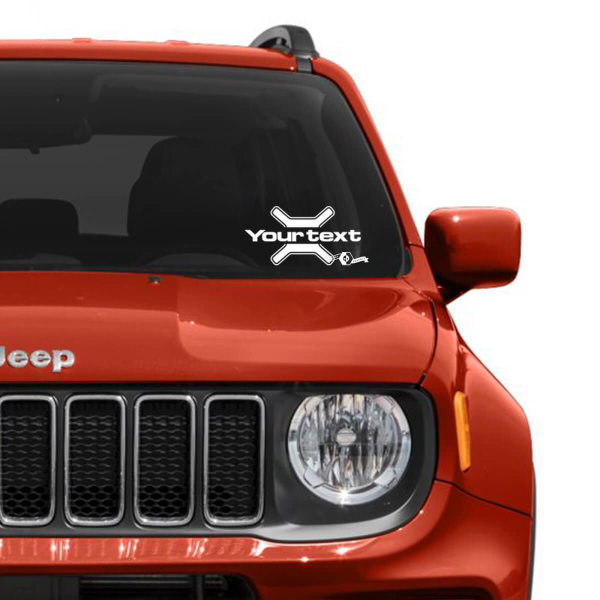 Custom Text Graphic Vinyl Decal Sticker for Jeep Renegade Windshield Window