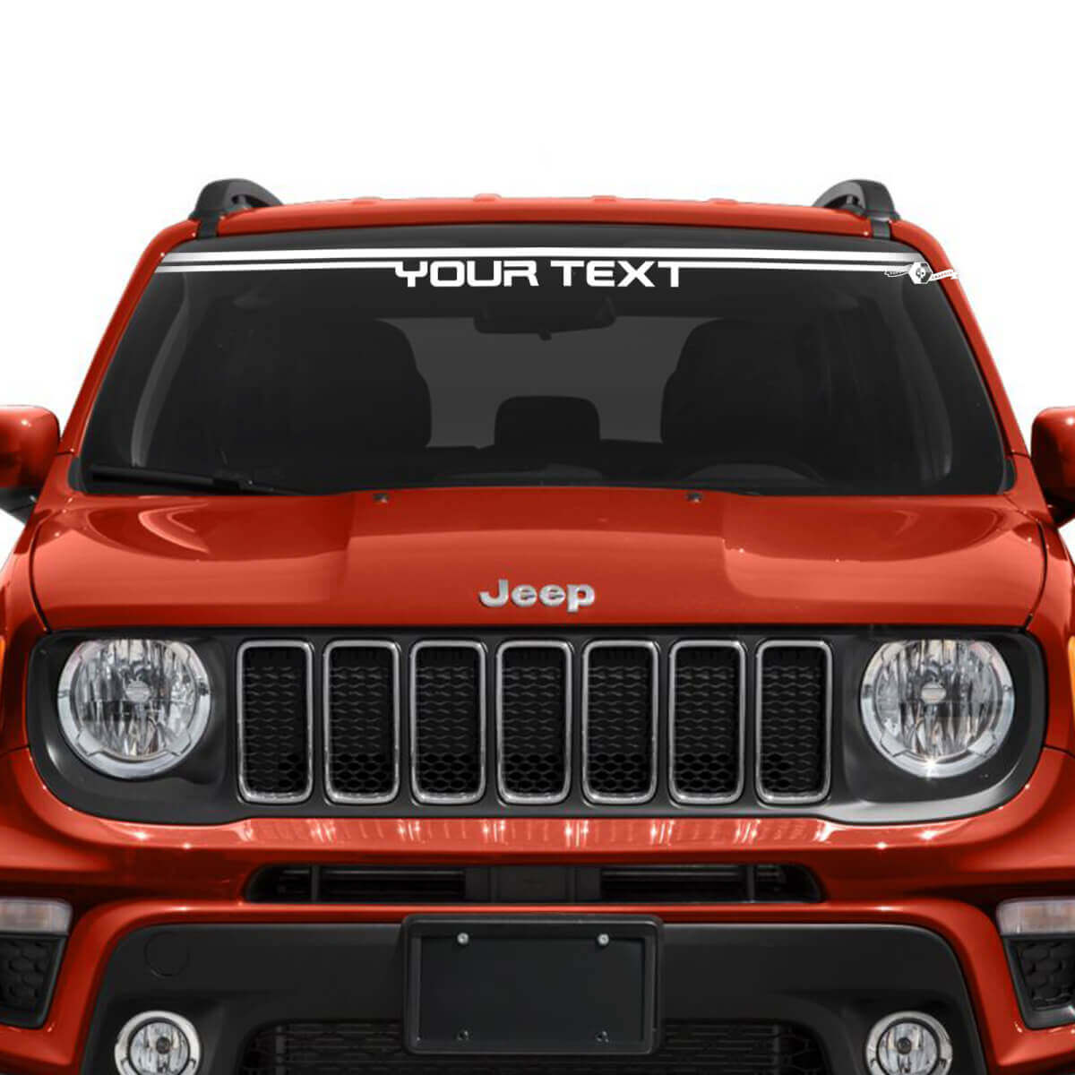 Custom Text Lines Windshield Window Graphic Vinyl Decal Sticker for Jeep Renegade