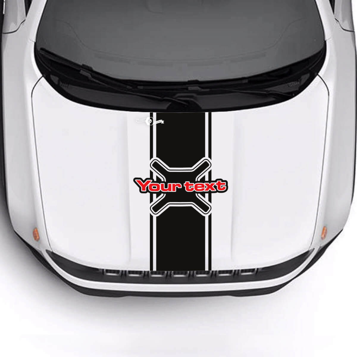 Custom Text Hood Stripe Vinyl Decal Sticker 2 Colors for Jeep Renegade Trailhawk