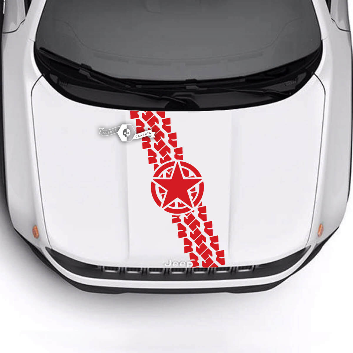 Trailhawk Sport Hood Military Star Tire Track Bald Eagle Vinyl Decal Sticker for Jeep Renegade