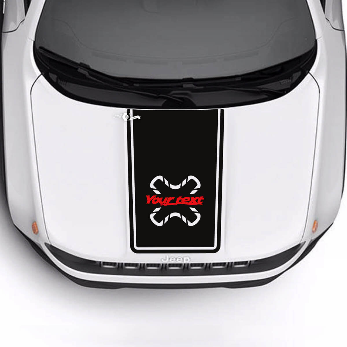 Custom Text Hood Trim Vinyl Decal Sticker 2 Colors for Jeep Renegade Trailhawk