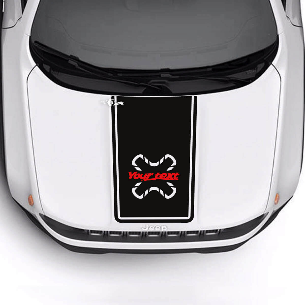 Custom Text Hood Trim Vinyl Decal Sticker 2 Colors for Jeep Renegade Trailhawk