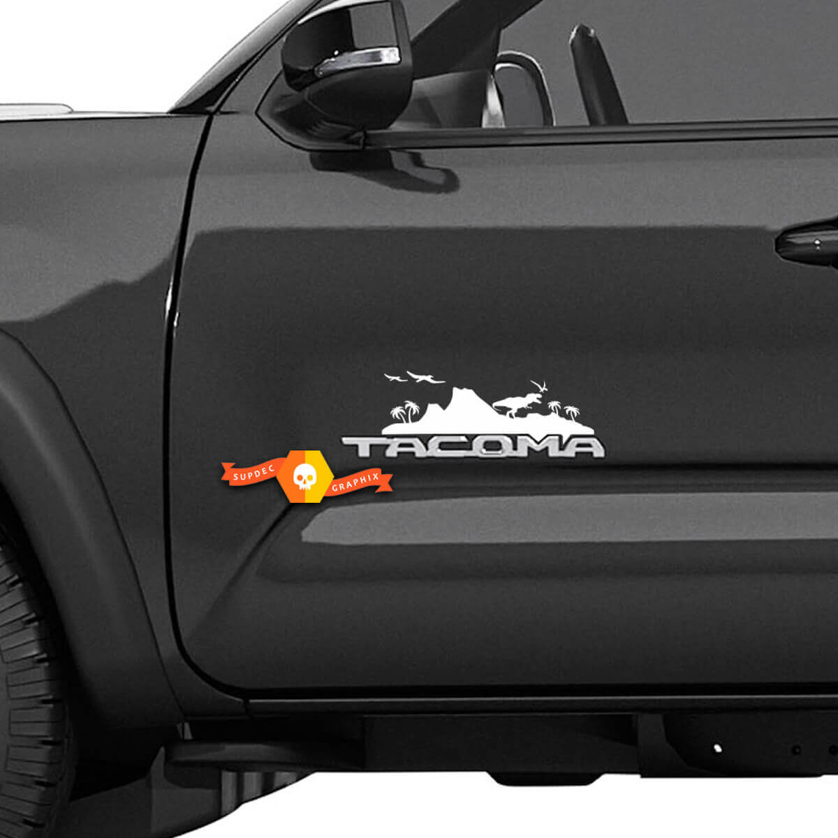 2 Toyota Tacoma Side Doors  T-Rex Volcano Outdoor  Decals Fits TRD Pro Sport SR5 Vinyl Stickers 
