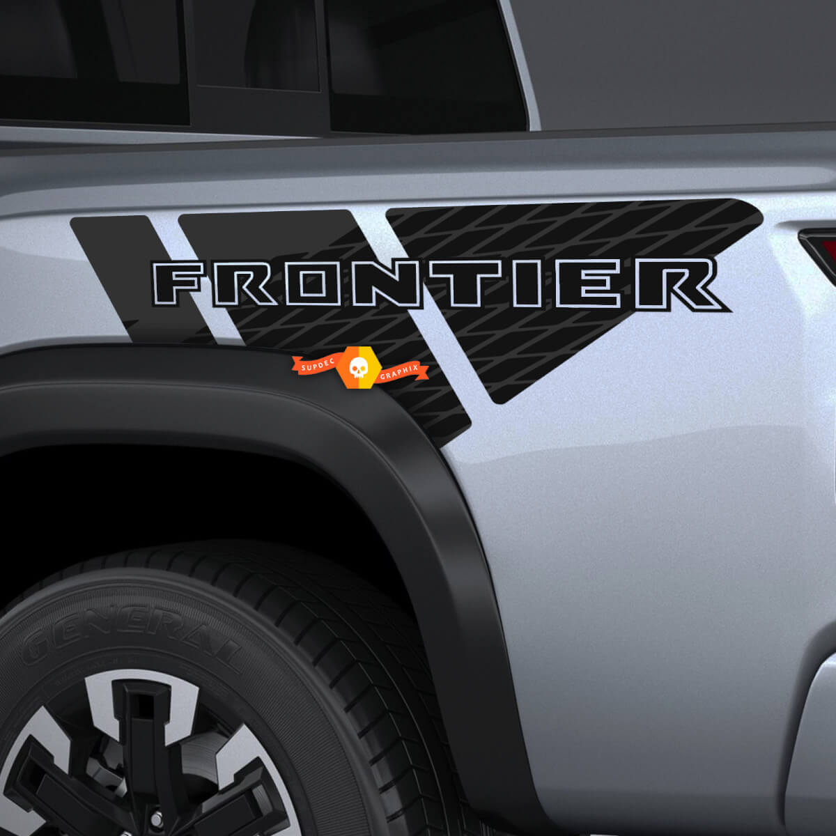 Pair Nissan Frontier Bed Fender Side PickUp Truck Decal Sticker 2 Colors