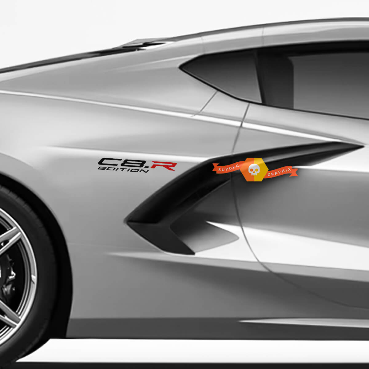 Pair Chevrolet CorvetteZ51 C8-R Edition Racing Rear Fender Side Vinyl Decal Sticker 2 Colors 2