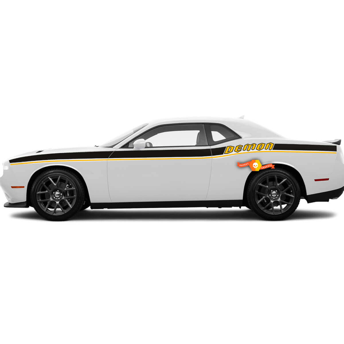 2 Side Demon Vinyl Decals Graphics Sticker for Dodge Challenger