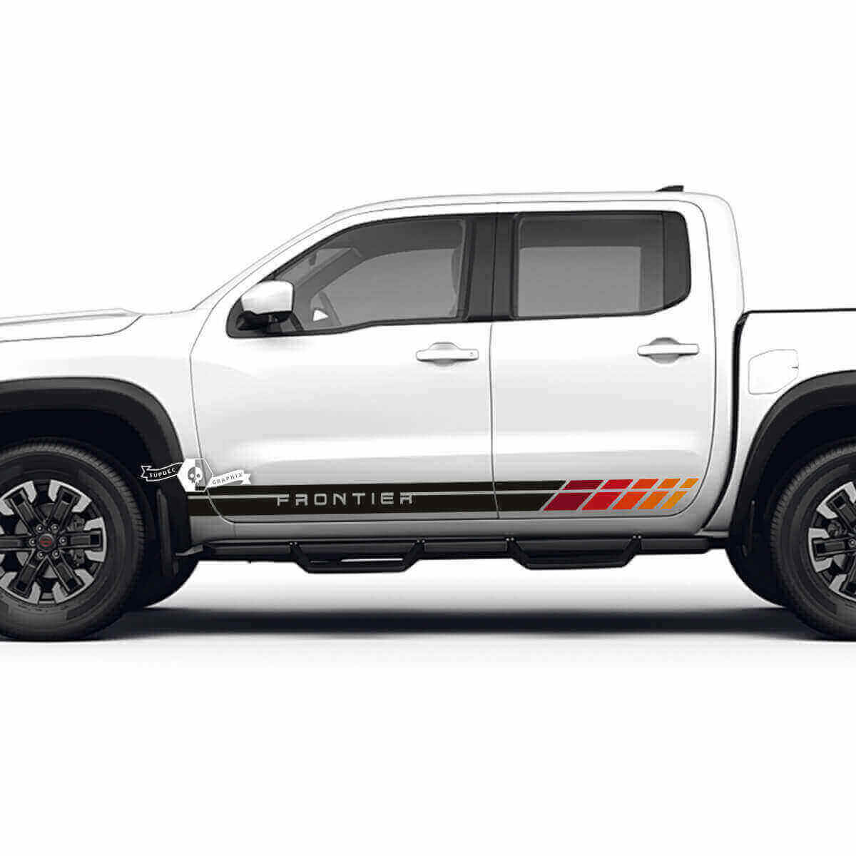 Vintage Style Side Stripes Vinyl Decal Kit For Nissan Frontier