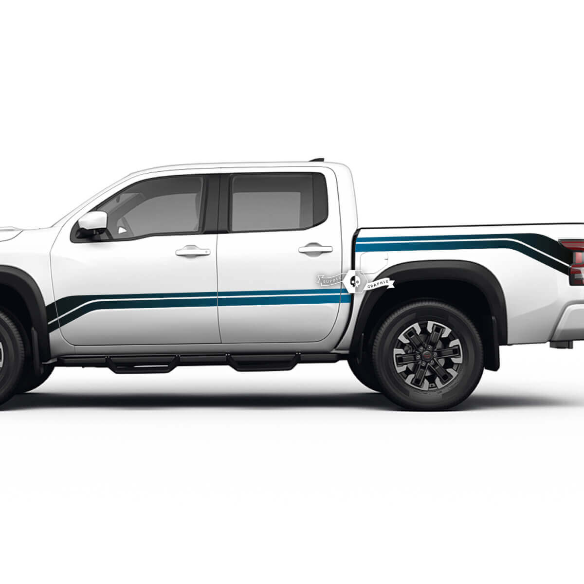 2 Nissan Decal Rocker Panel Bed Rear Fender Gradient Side Nissan Frontier Stripe Vinyl Stickers Kit 2 Colors