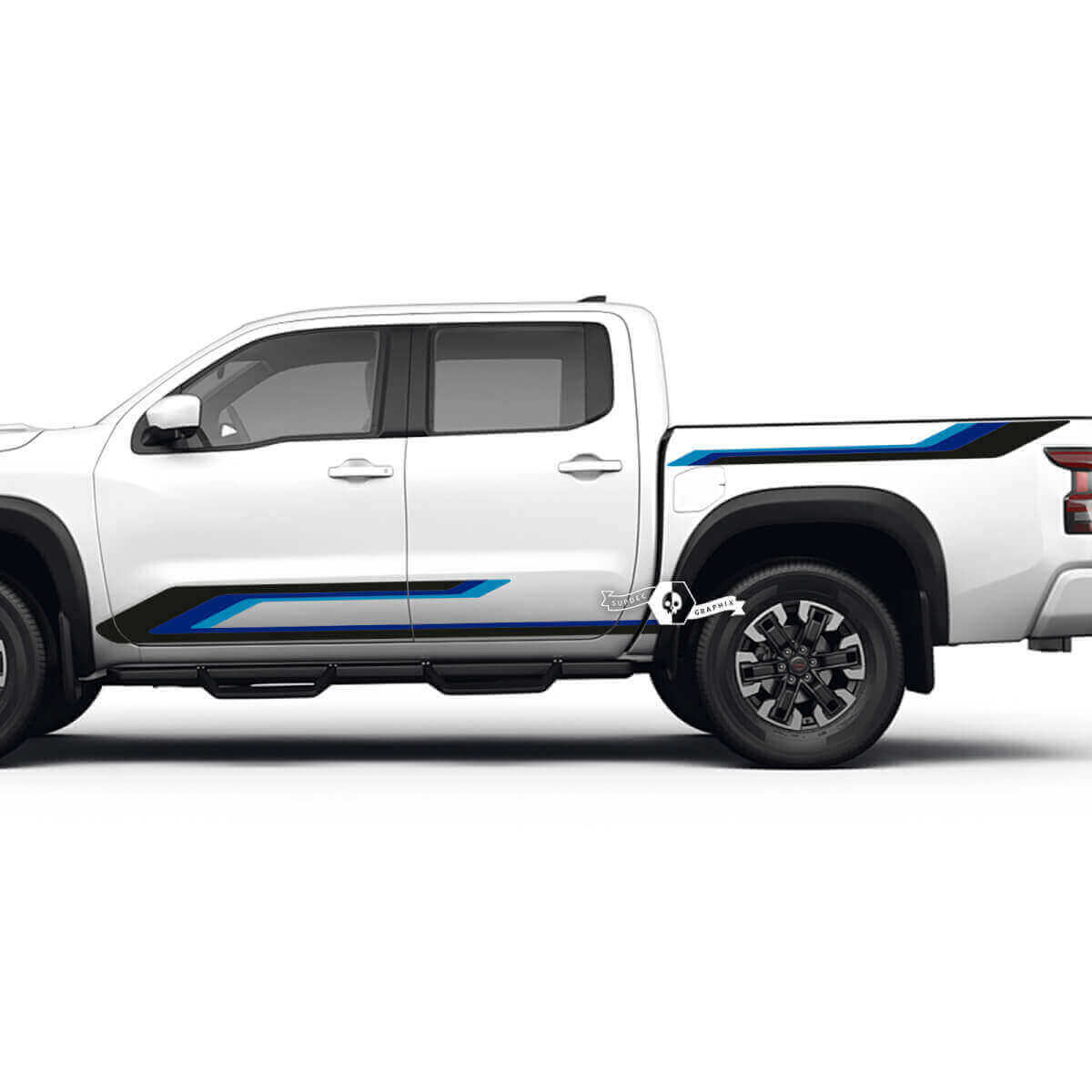 Rocker Panel Bed Side Stripe Decal Kit for Nissan Frontier