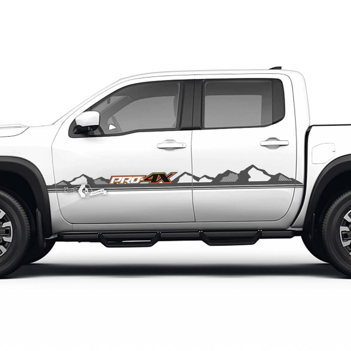 2 Nissan Decal Doors Hills Mountains Pro-4x  Nissan Frontier Stripe Vinyl Stickers 3 Colors