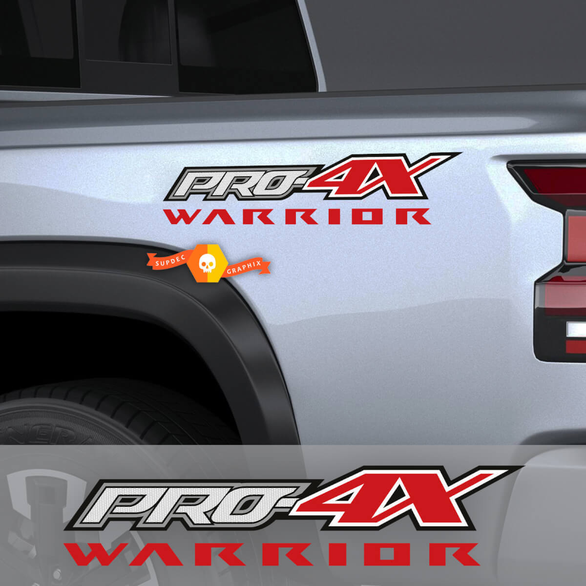 2X Nissan Frontier Pro-4X Warrior Pickup truck Car Vinyl Both Side Stickers Decals Graphics
