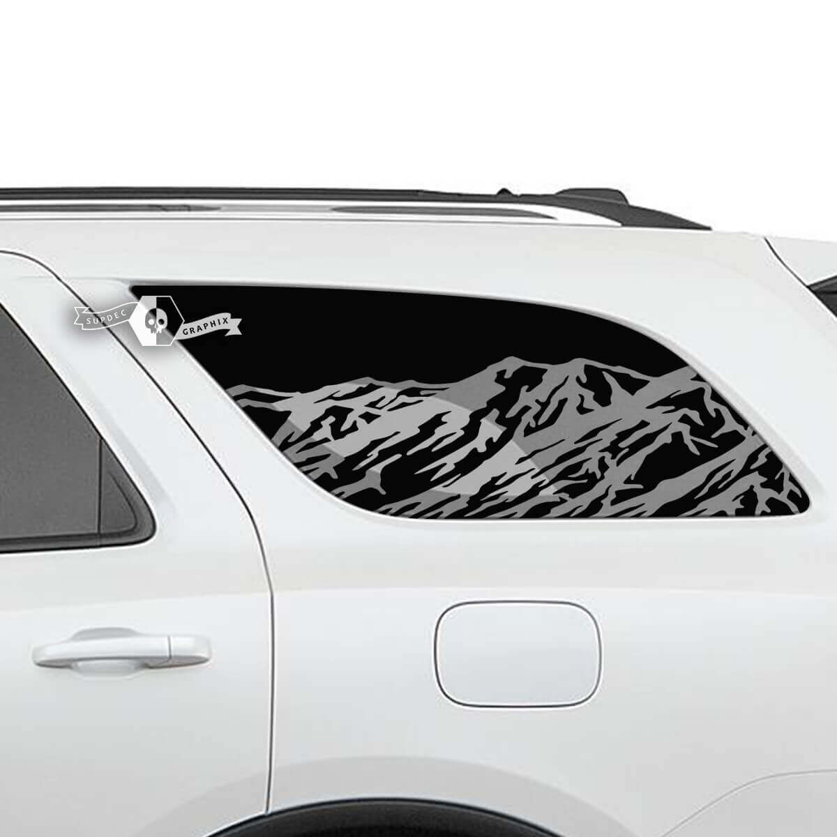 Pair Side Rear Window Mountains Decal Vinyl Stickers for Dodge Durango