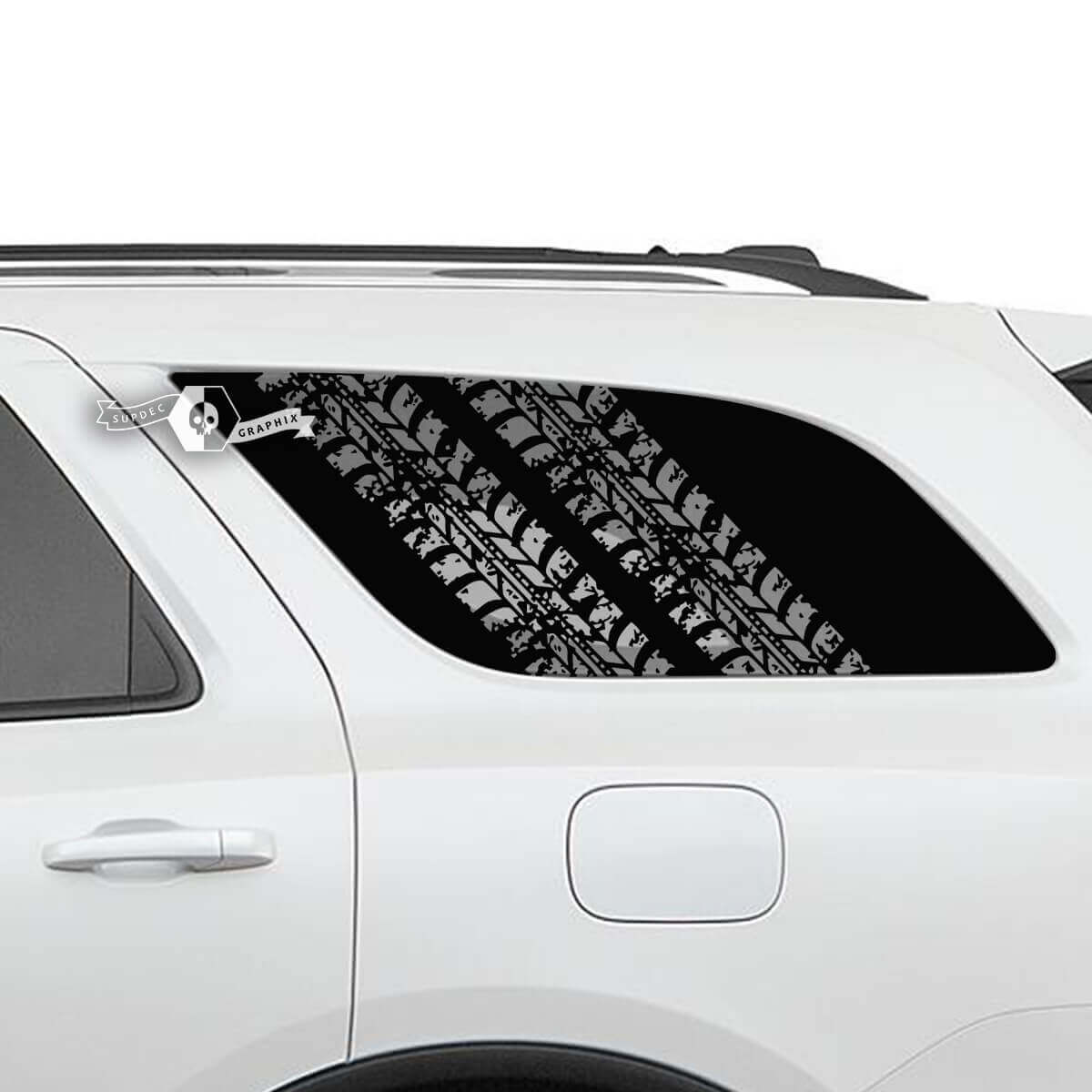 Pair Side Rear Window Tire Track Decal Vinyl Stickers for Dodge Durango