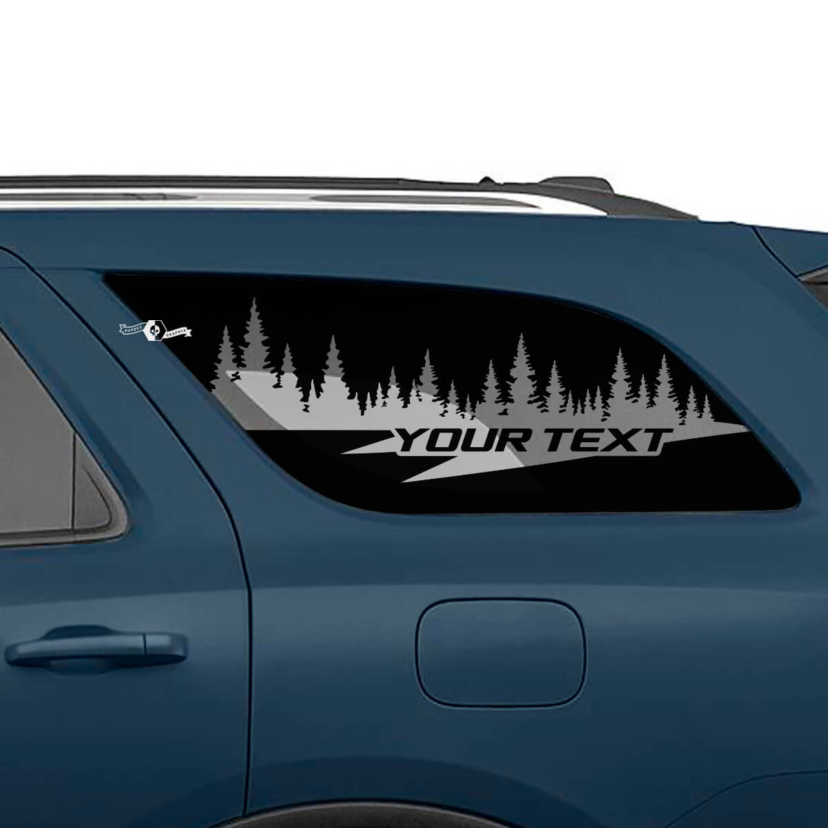 Pine Forest Rear Side Window Vinyl Decal Pair for Dodge Durango