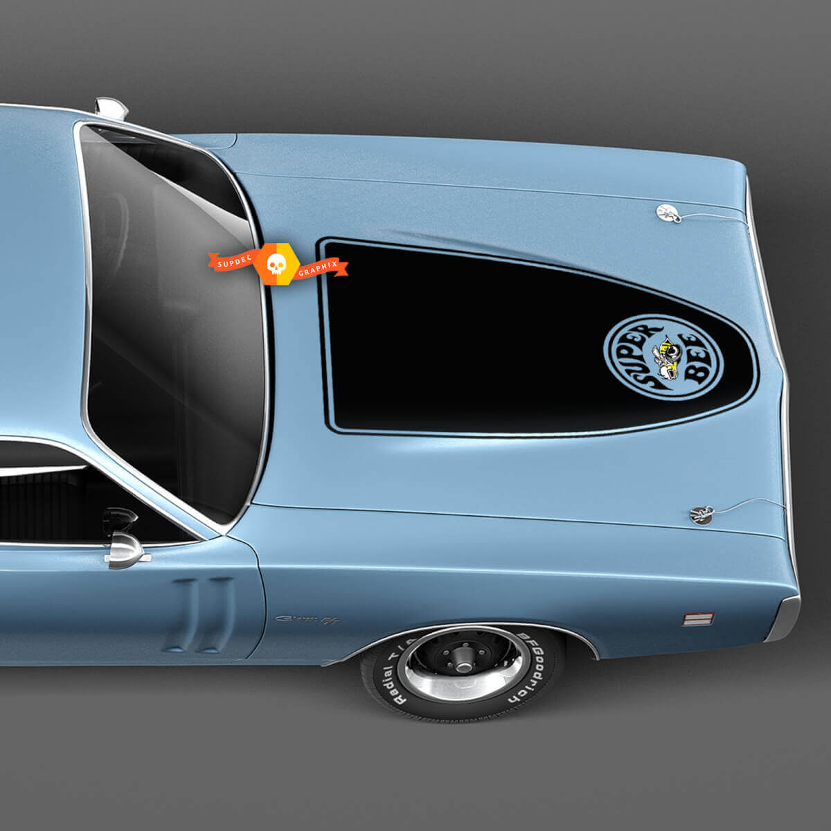 Super Bee Hood Vinyl Decal Sticker Graphics for Dodge 1971