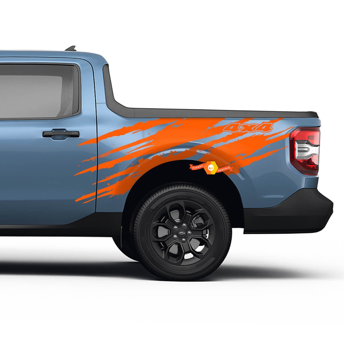 Pair Ford Maverick 4X4 Side PickUp Bed Rear Fender Logo Splash Graphics Decals  Any Colors Maverick Stickers