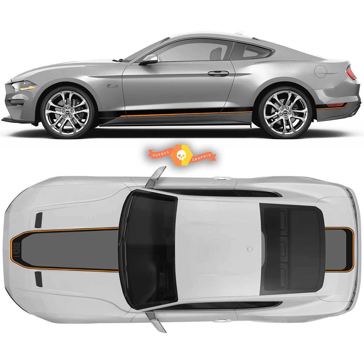 Ford Mustang Mach1 Mach 1 Retro Hood Trunk And Rocker Panel Decal Sticker