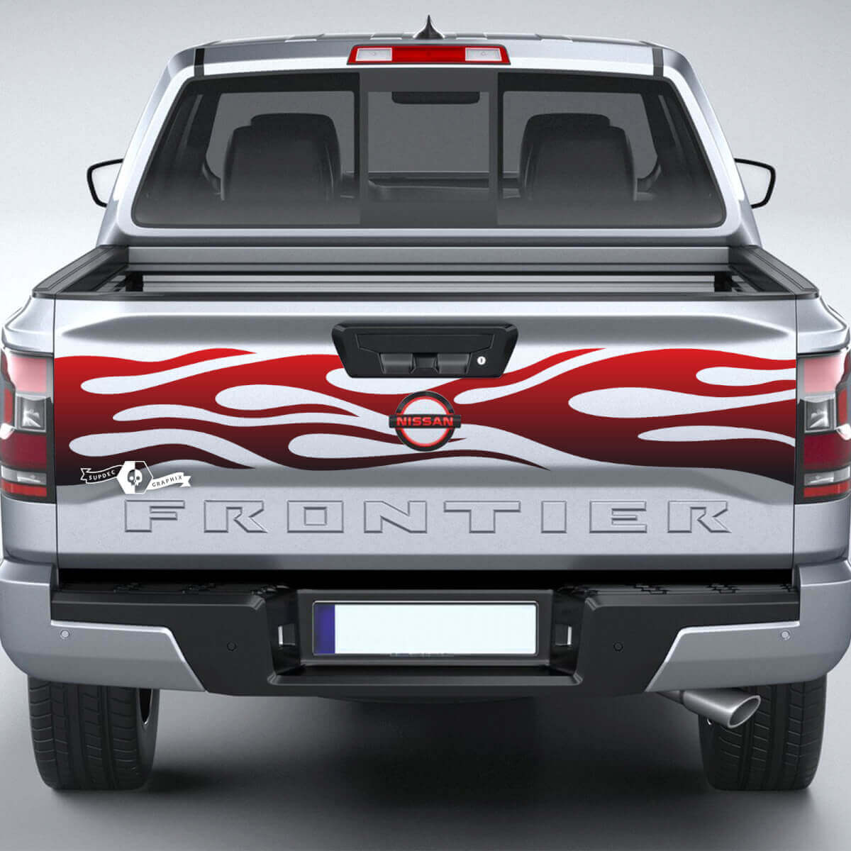 Nissan Frontier Tailgate Flame Vinyl Stickers Decals Graphics Gradient 2 Colors