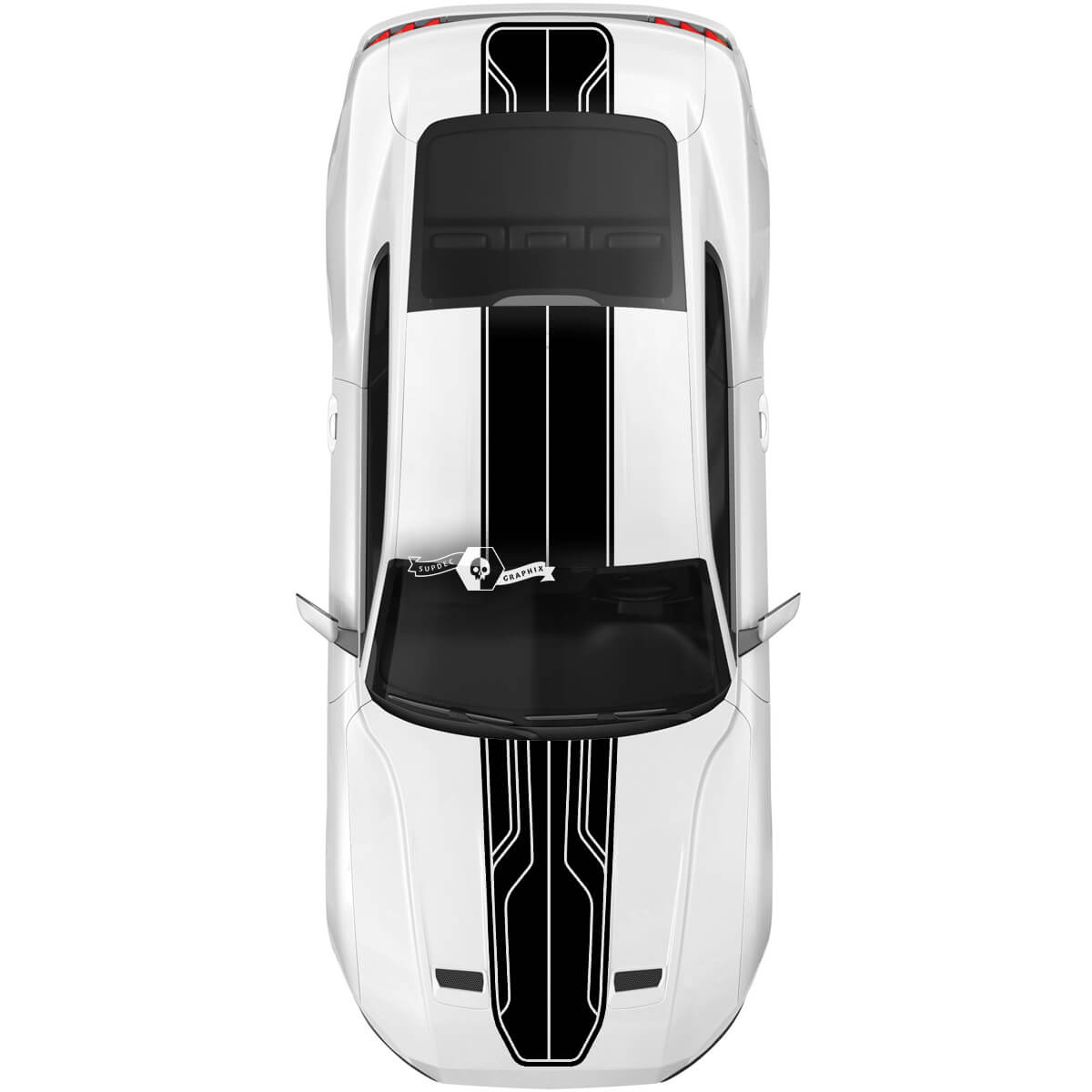 Overall Stripes for Ford Mustang Mach1 Mach 1 Style Hood Roof Trunk Decal Vinyl Sticker