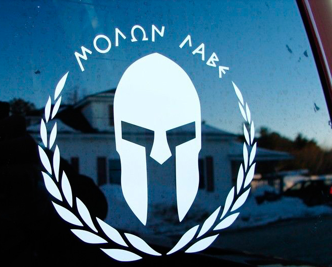Molon Labe 2nd Amendment Gladiator Spartan Gun Rights Decal Sticker JEEP TRUCK