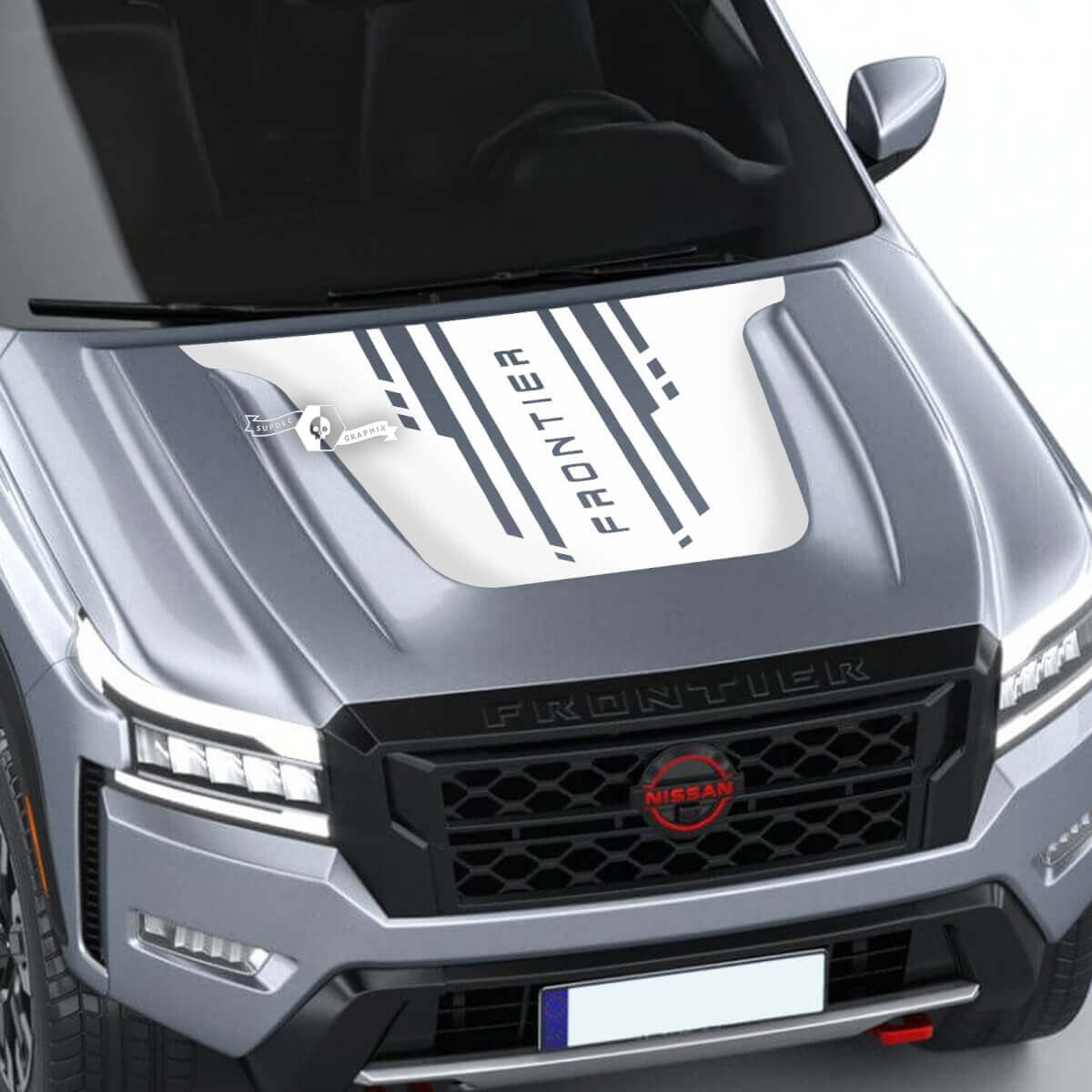 Branded Techno Style Hood Vinyl Decal for Nissan Frontier