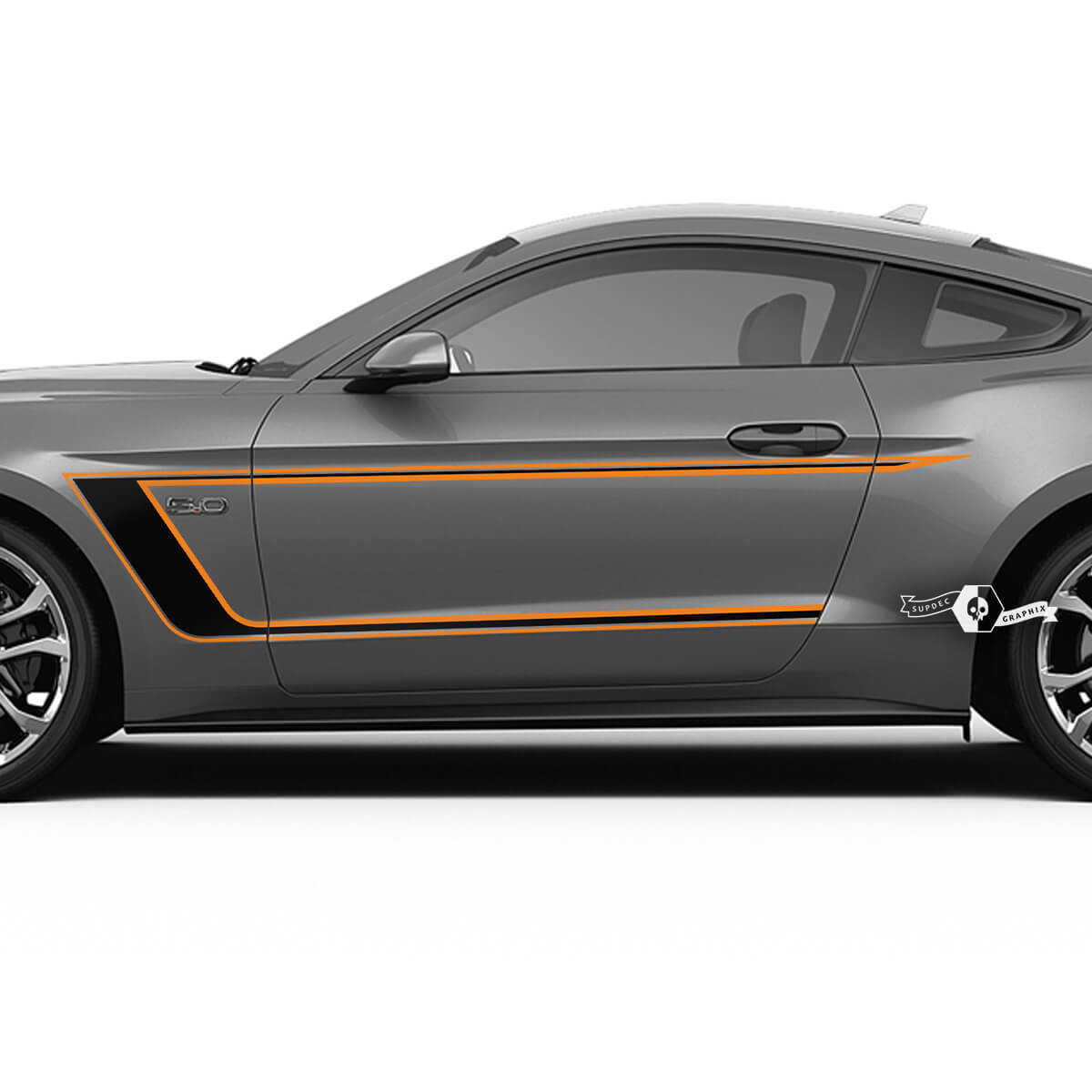Pair Doors Stripes for Ford Mustang Shelby GT500 GT350 Mach1 Mach 1 2 Colors