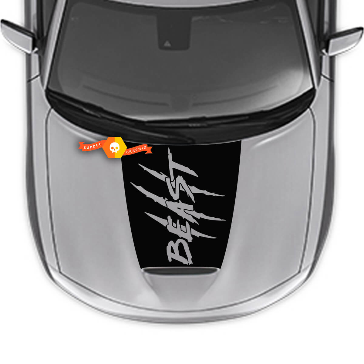 BEAST Claw Scratch Marks Hood Sticker Decal for Dodge Charger 2015-2024
