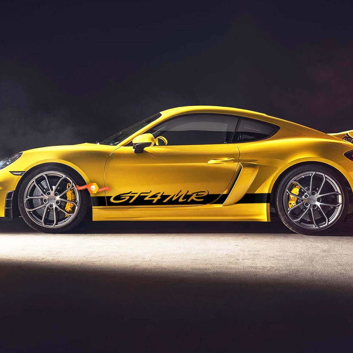 GT4 MR Style Side Stripes Vinyl Decal Kit for Porsche 718 Cayman