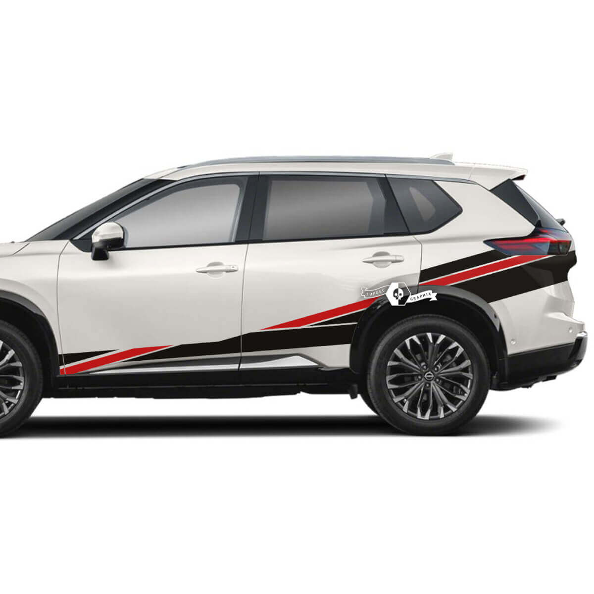 Decorated Side Door and Rear Quarter Stripes Vinyl Decals for Nissan Rogue