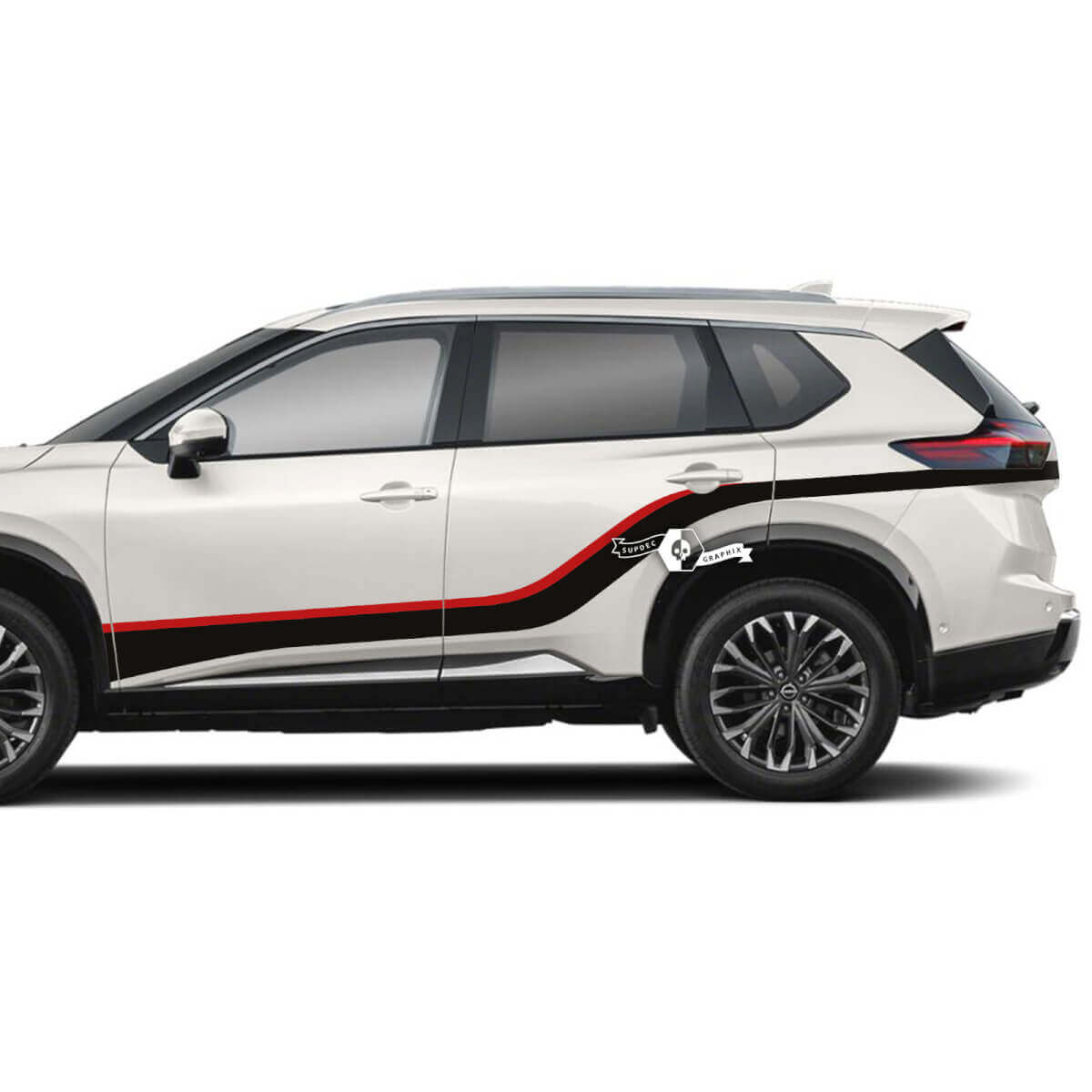 Dual Curved Side Stripes Vinyl Decal Kit for Nissan Rogue