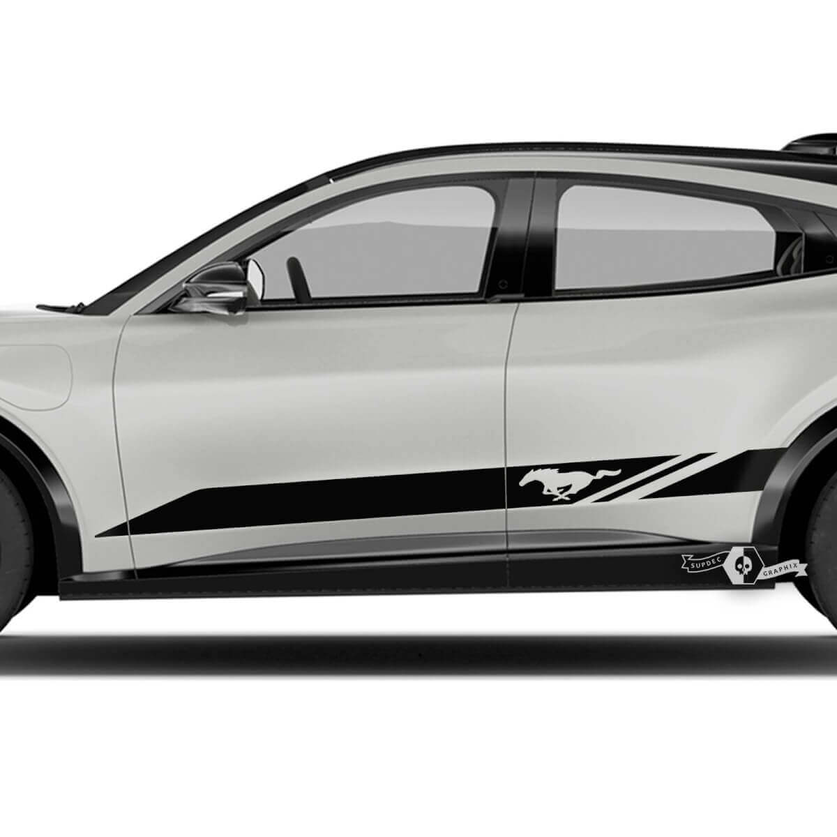 Rocker Panel Logo Stripes Side Door Decals 2x for Musclecar Musclecarmodel Mach-E