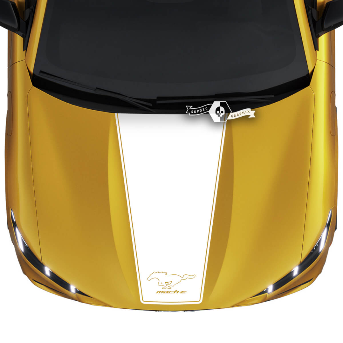 Hood Ford Mustang MACH-E MACH E Straight Logo Outline Decal Vinyl Stickers