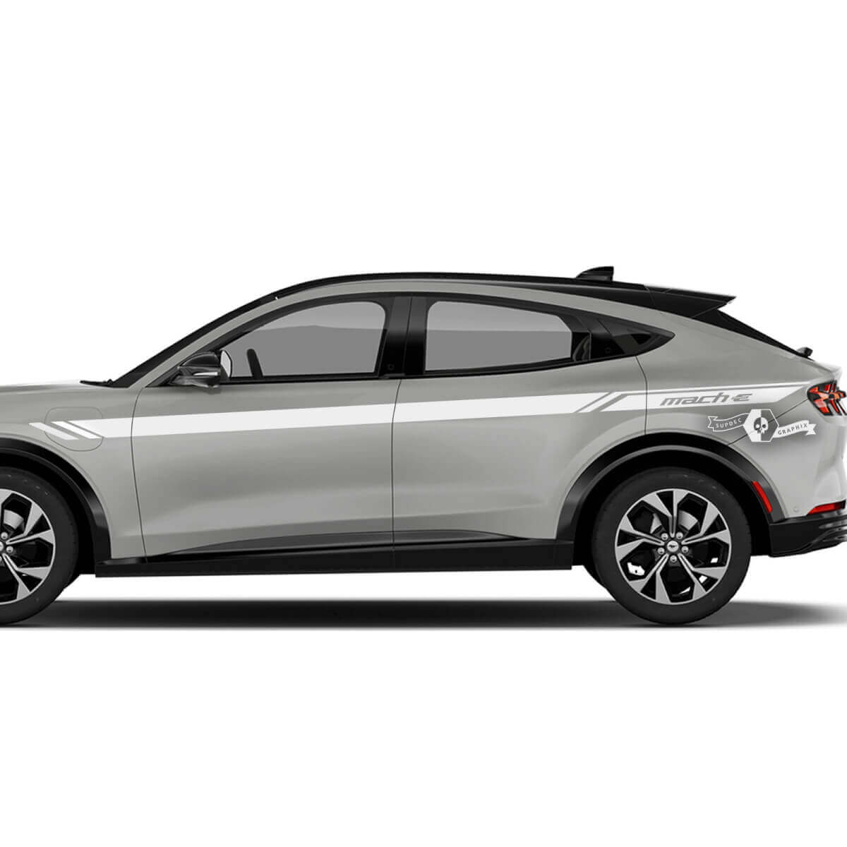 Front Fender Top Line Stripes Side Door Decals Pair for Ford Mustang Mach-E