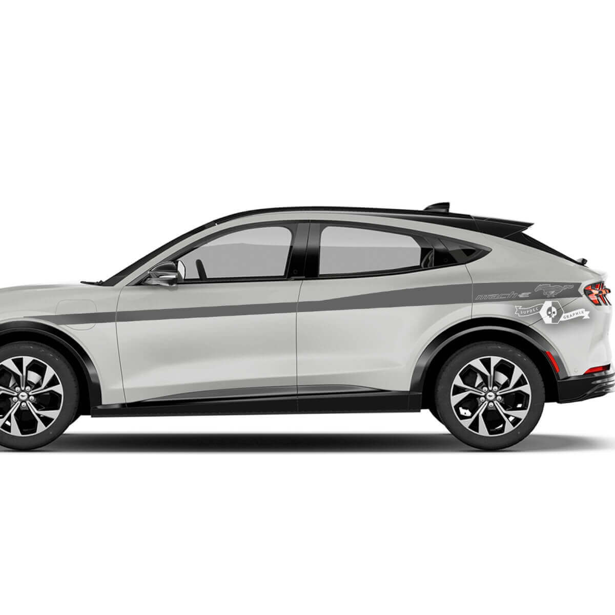 Front and Rear Fender Top Line Stripes Side Door Decals Pair for Ford Mustang Mach-E