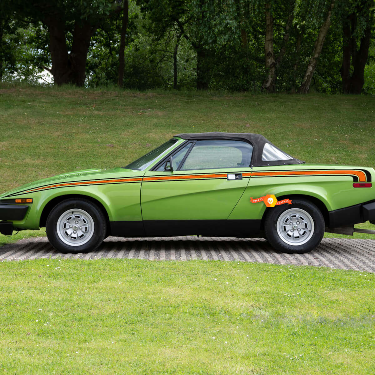  Retro Style Side Stripes Vinyl Decal Kit For Triumph TR7