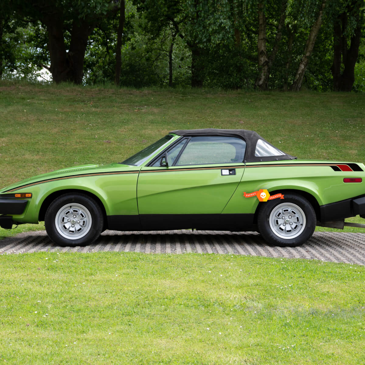 Pair Triumph Tr7 Stripes Remake Of Original Style Set Of Side Doors Trim Dual Stripes Stickers Decals 2 Color
