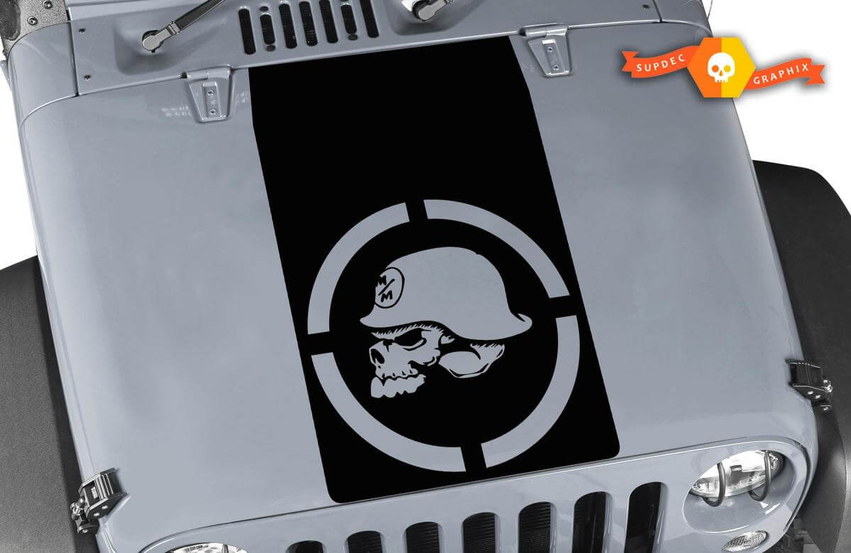 Metal Mulisha Skull Blackout Hood Vinyl Decal for Jeep Wrangler