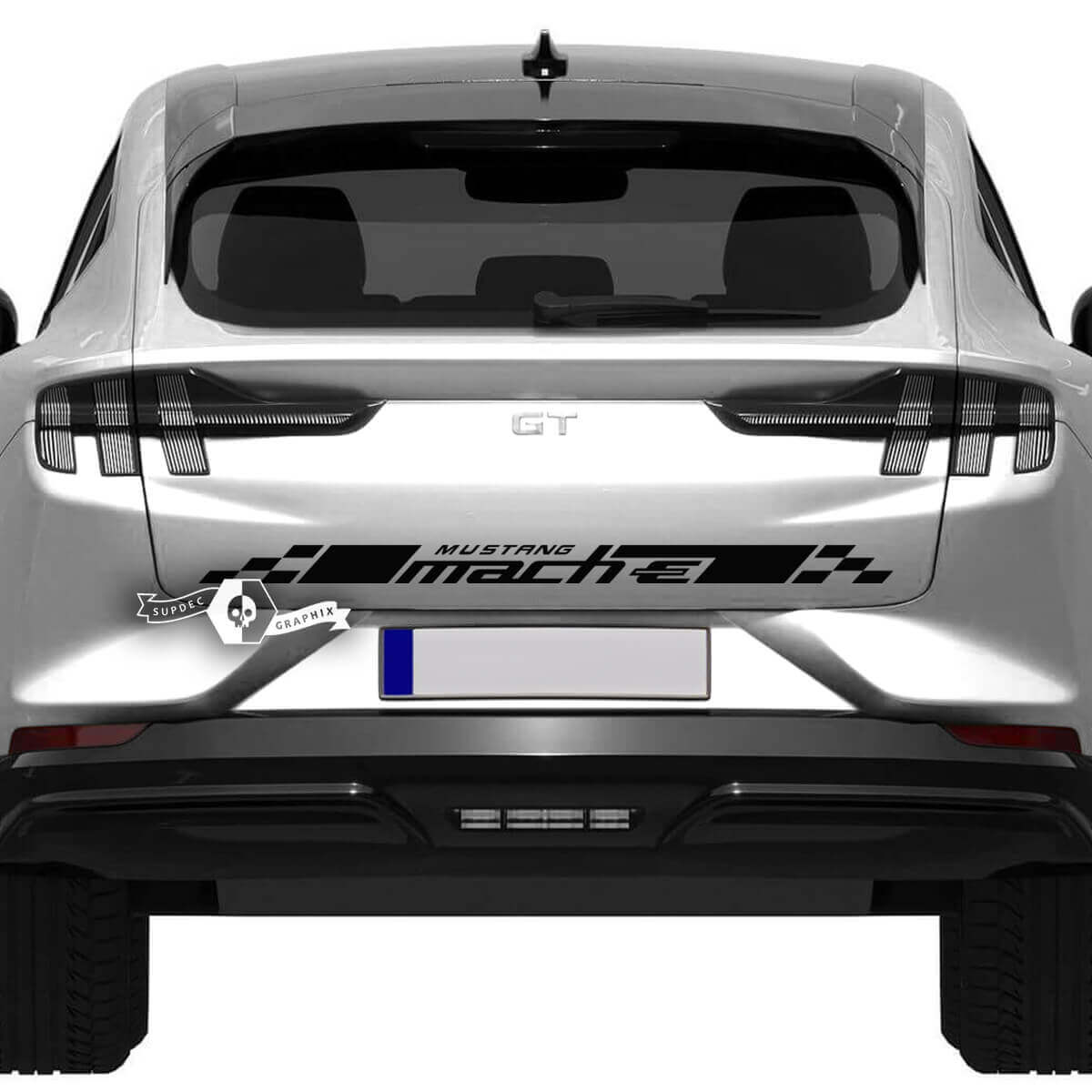 Rear Checkered Stripe Decal Vinyl Sticker for Ford Mustang Mach-E