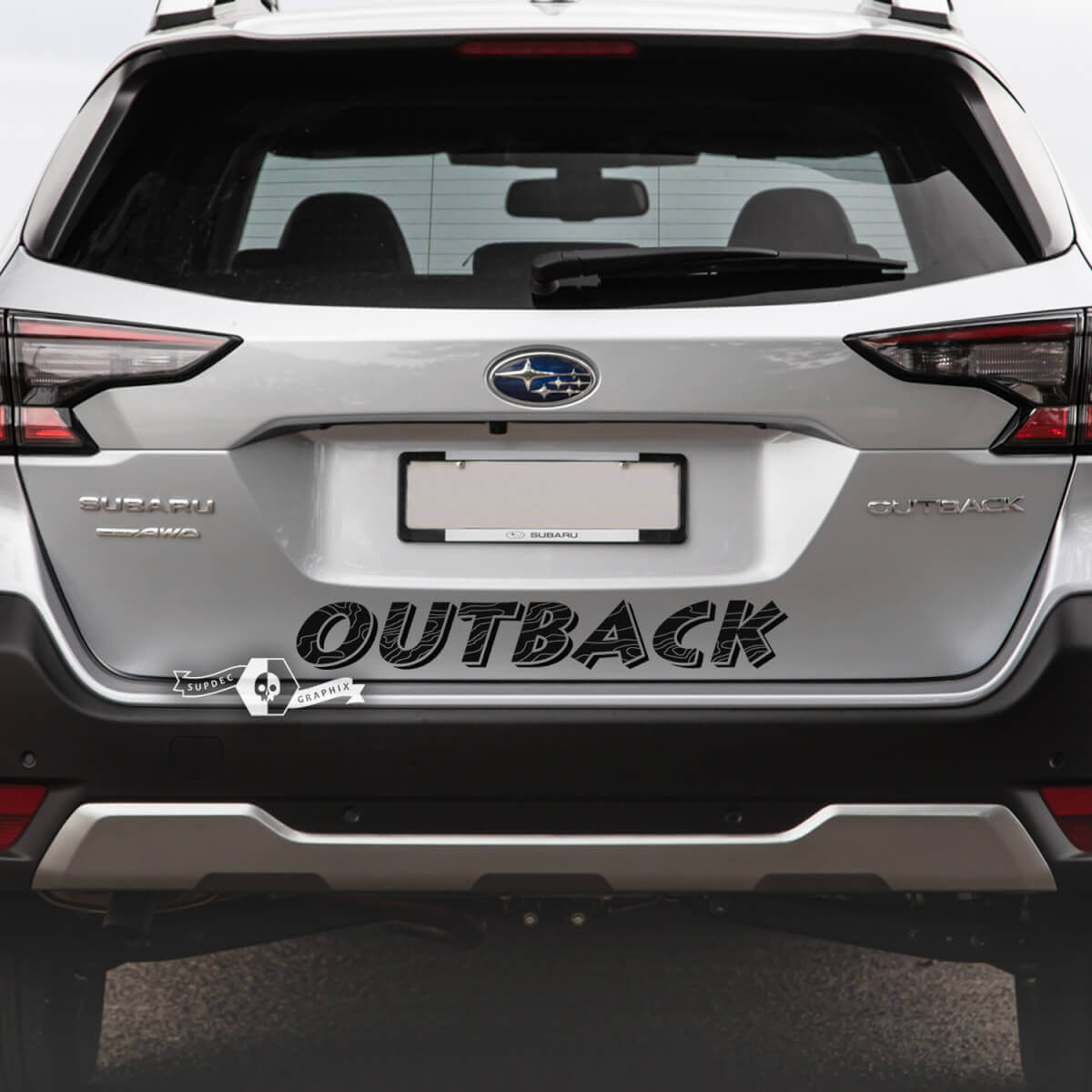 Rear Topographic Map Vinyl Sticker Decal Graphic for Subaru Outback
