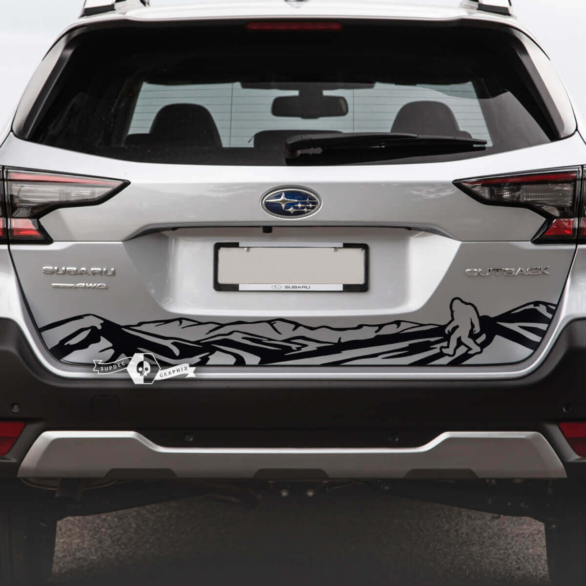 Rear Bumper Yeti Bigfoot Mountains Vinyl Sticker Decal Graphic for Subaru Outback