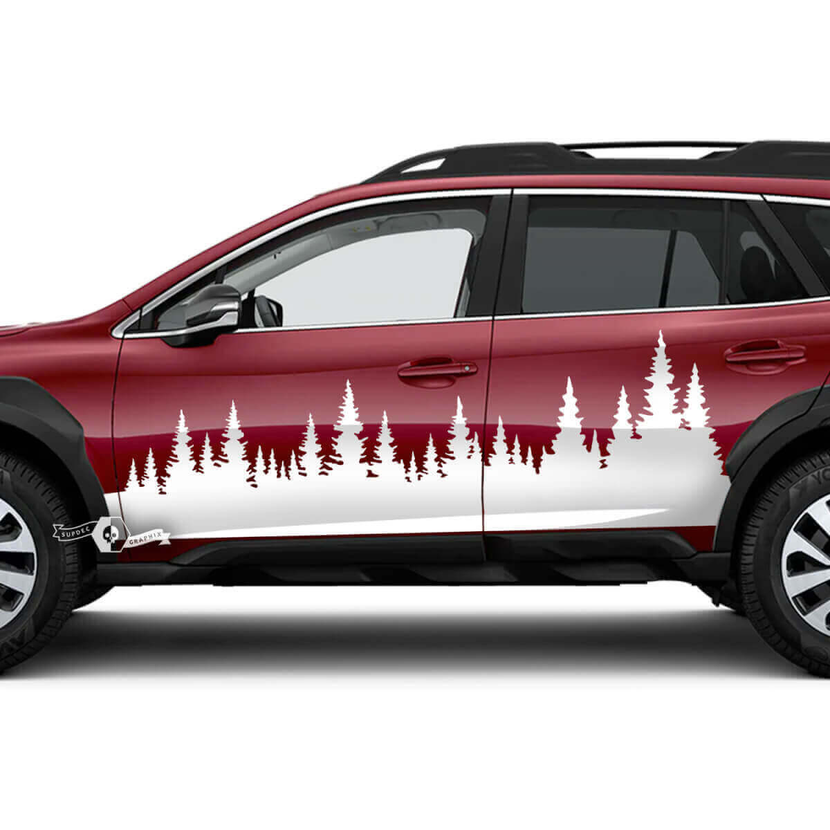 Forest Style Door Side Vinyl Decal Kit for Subaru Outback